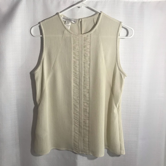 JONES NEW YORK Women's Size 6 Small Beige Sleeveless Tank Top Blouse - Picture 3 of 11
